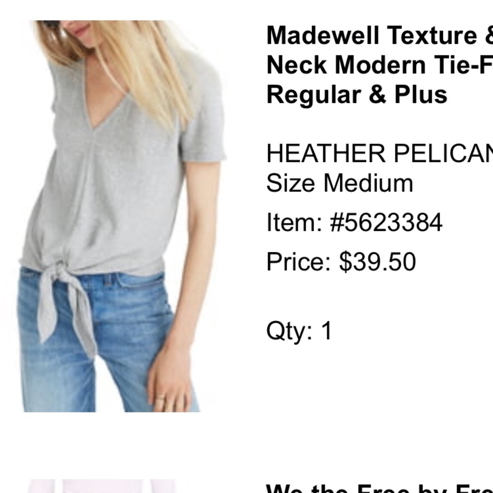 Madewell Texture ans Thread Tie Front Top